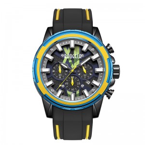 BAOGELA NUA ATHCHÓIRITHE Fir Strap Rubber Dhosmálta Strap Blue Faire le haghaidh Fear Só Chronograph Waterproograf Wristwatch Relogio Luminous 22601